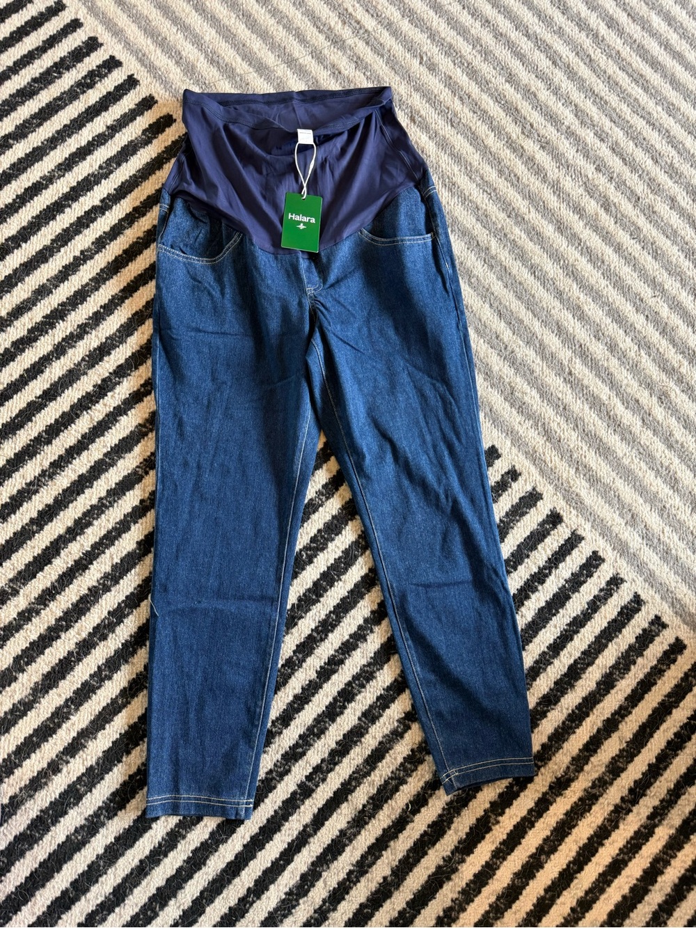 Sold - HALARA Navy Blue Maternity Jeggings with Overband